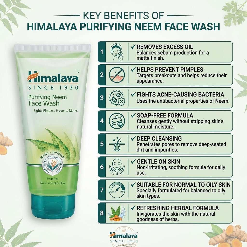 Himalaya Purifying Neem Face Wash for Oily & Acne Skin