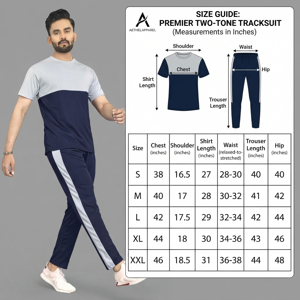 Men's Grey Printed Track Suit 2 Pcs Slim Fit