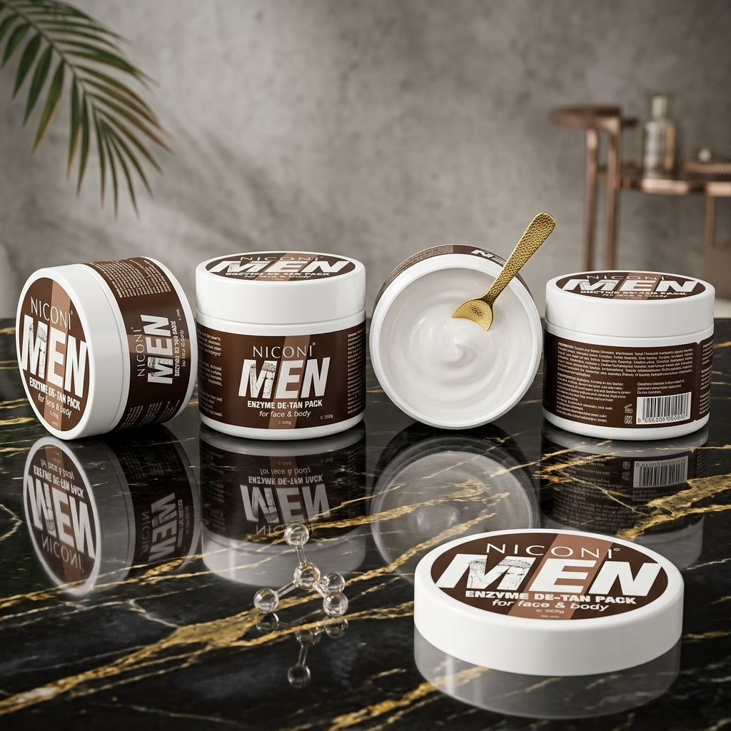 NICONI MEN Enzyme De-Tan Pack 300g – Face & Body Tan Removal Cream