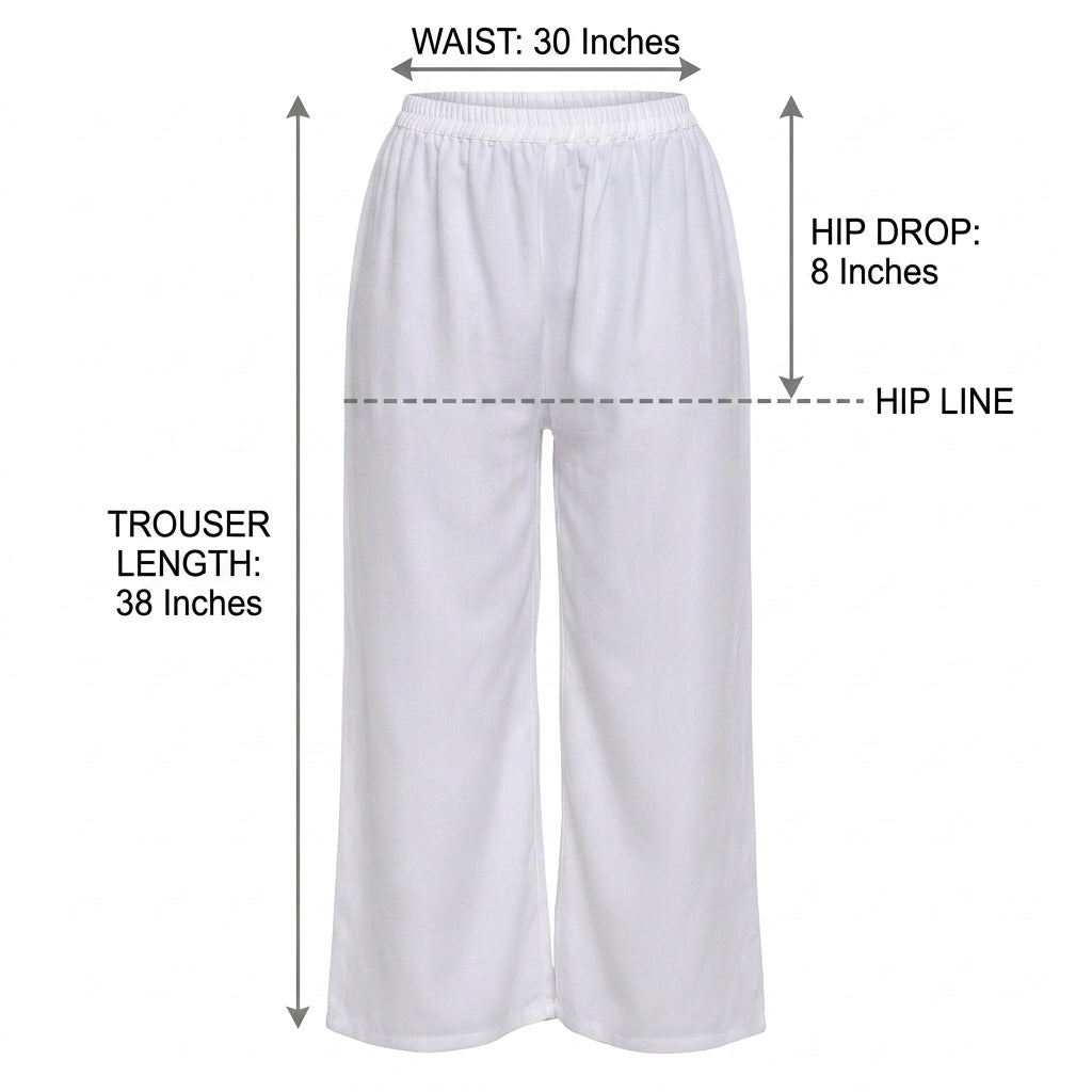 Women's premium White Wide Leg Palazzo Pants