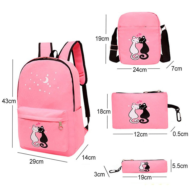 4-Piece School Bag Set for Girls & Boys