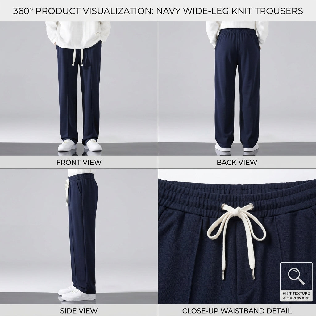 Men's premium Navy Blue Dri Fit Drawstring Track Pants
