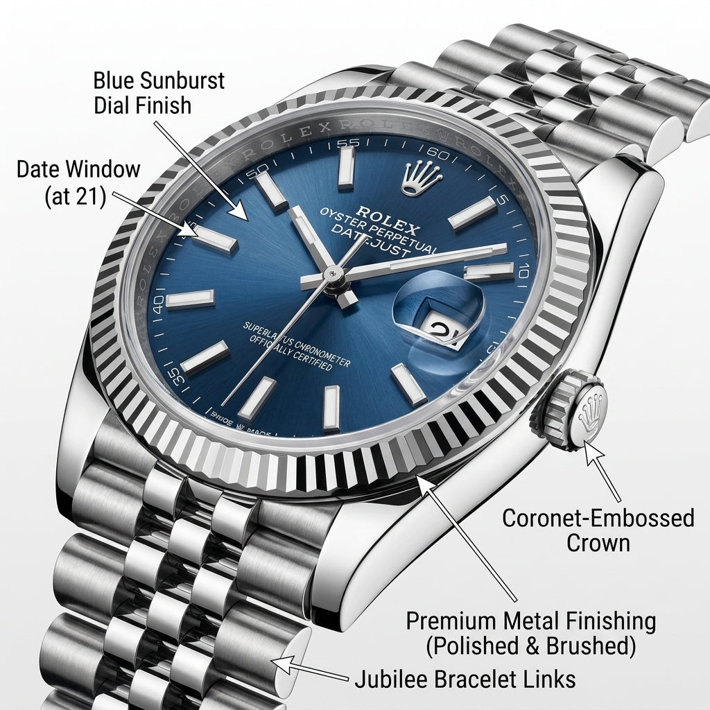 Luxury Stainless Steel Men's Analog Watch with Date Display & Luminous Hands