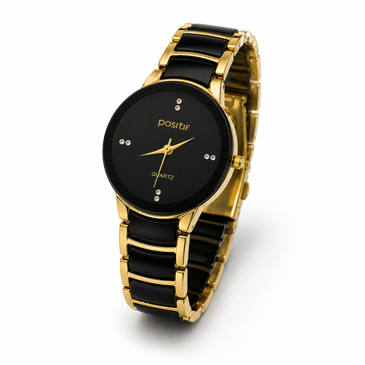 Luxury Men's Black Gold Quartz Watch