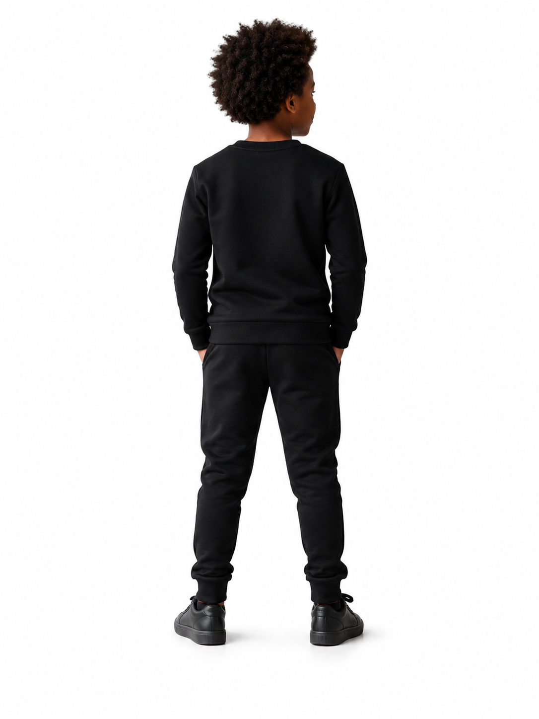 Kids Black "NO LIMITS" Winter Tracksuit Set