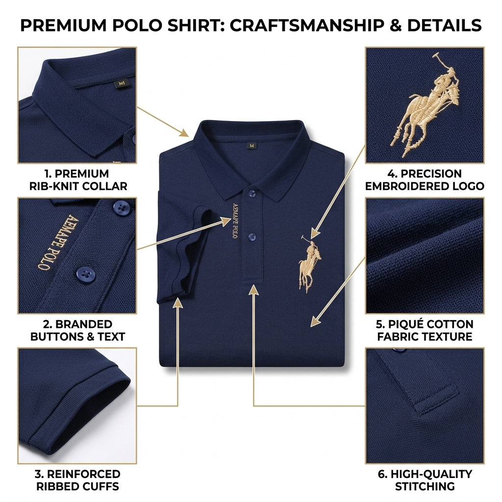 Men's Premium Navy Polo Shirt