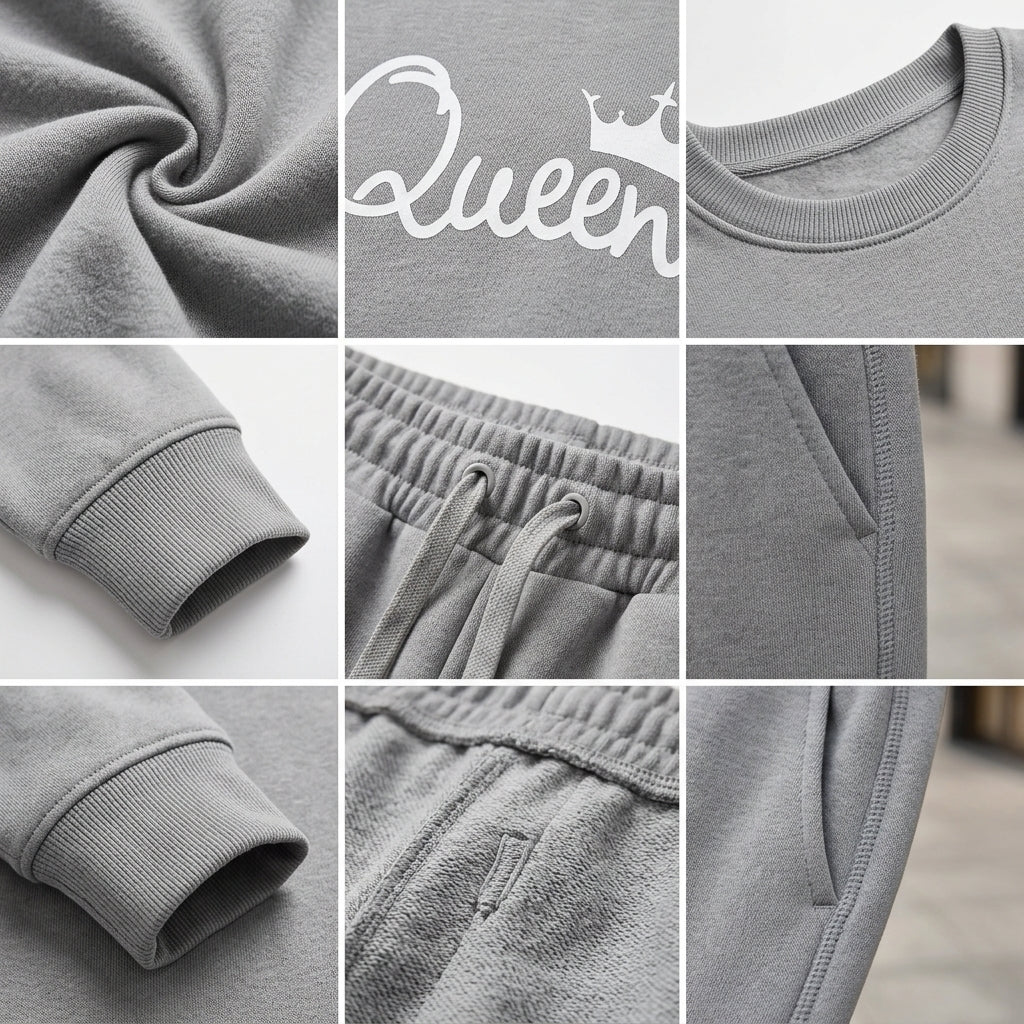 Women's Queen Print Fleece Track Suit