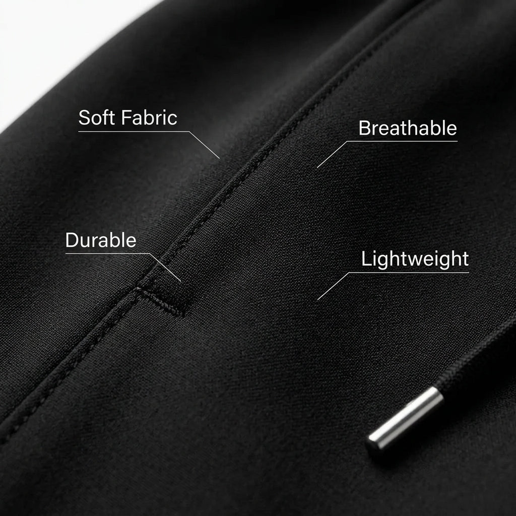 Men's Premium Black Cotton Pleated Trousers