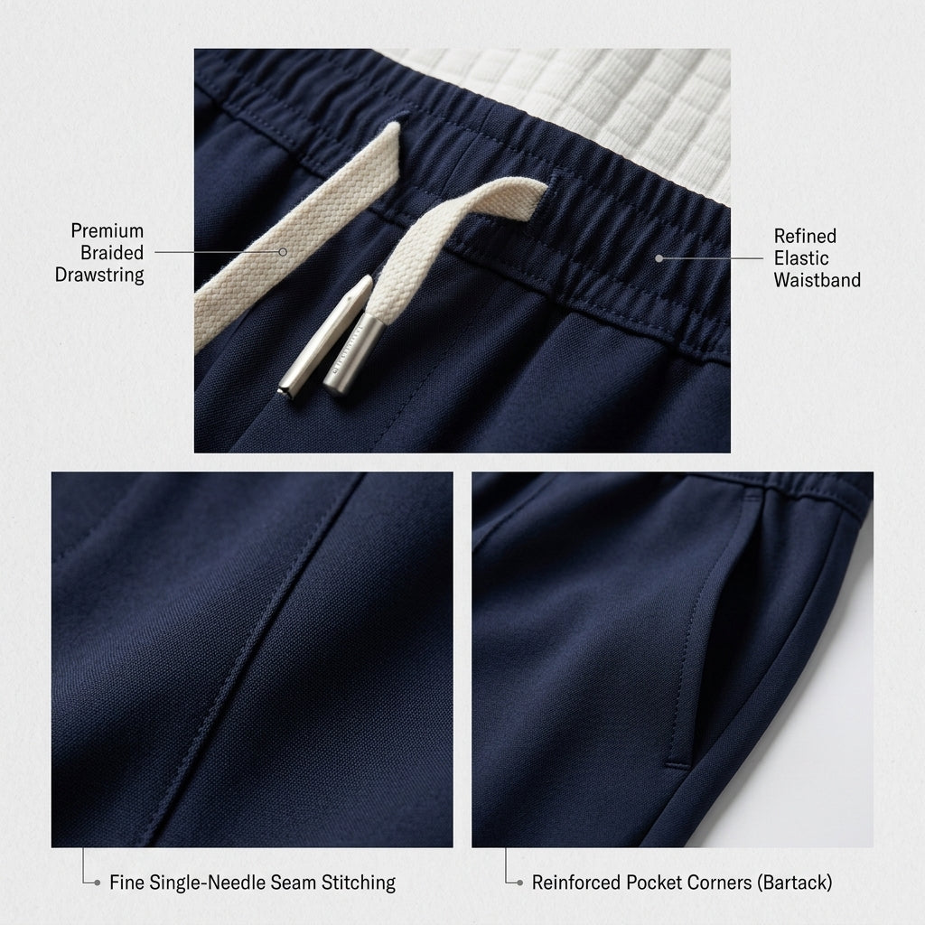 Men's premium Navy Blue Dri Fit Drawstring Track Pants