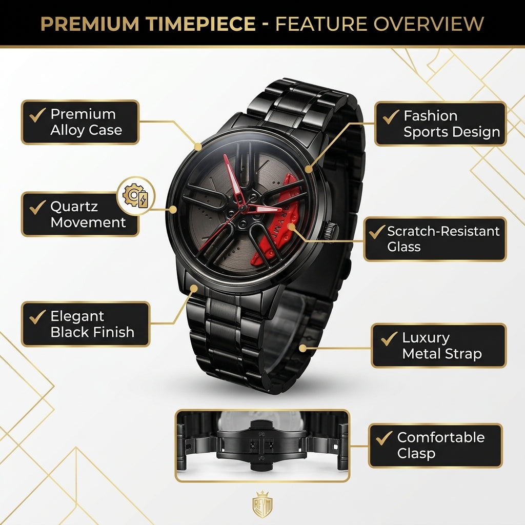 Men's Luxury  and premium Spinning Dial Watch