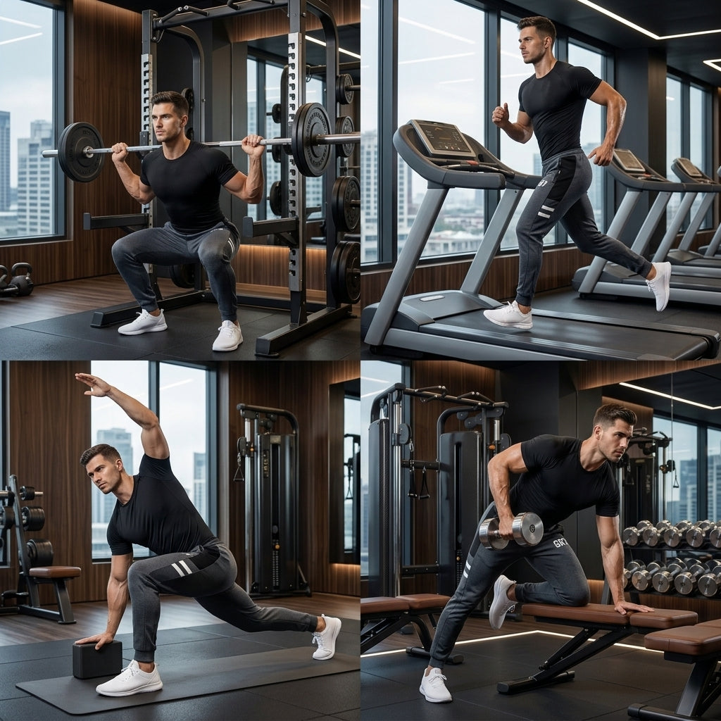 CR7 Men's Modern Terry Zipper Track Pants – Adjustable Waist 28-34