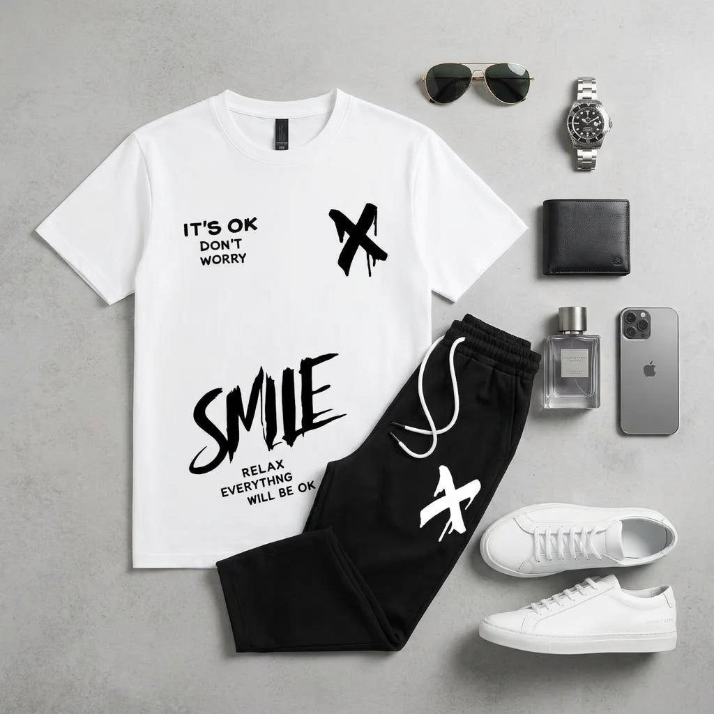 2 Pcs Men's Dri Fit Printed Track Suit