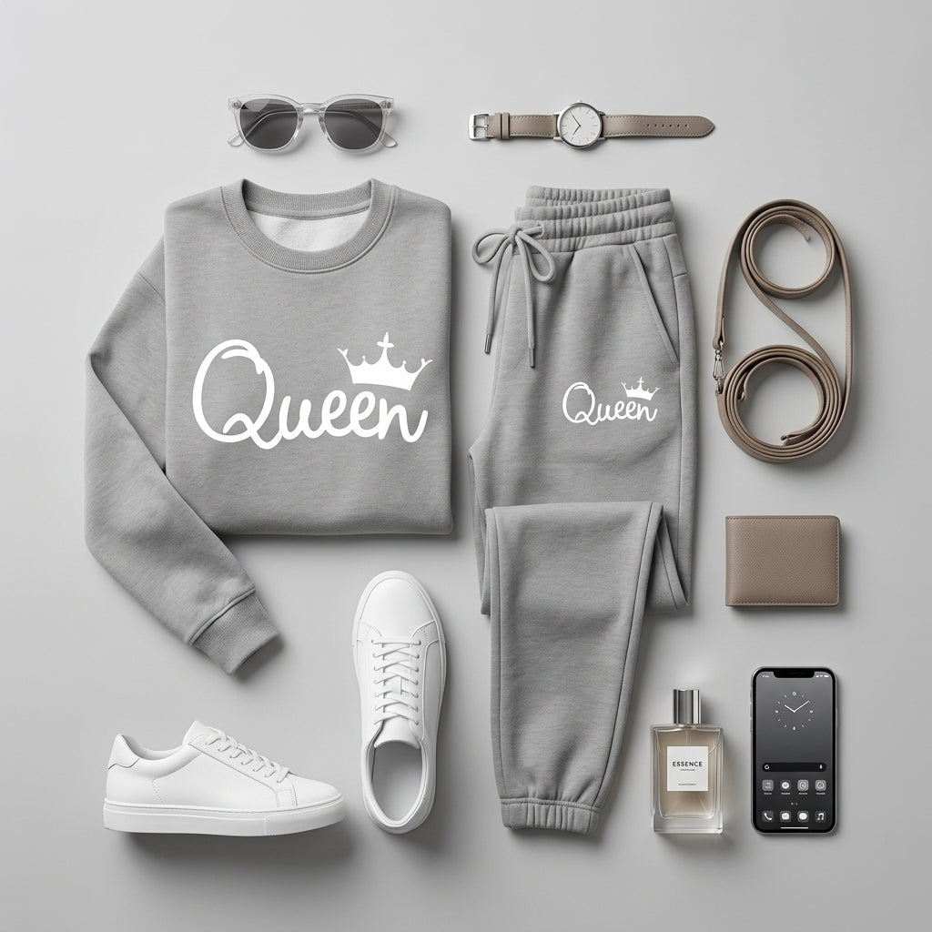Women's Queen Print Fleece Track Suit