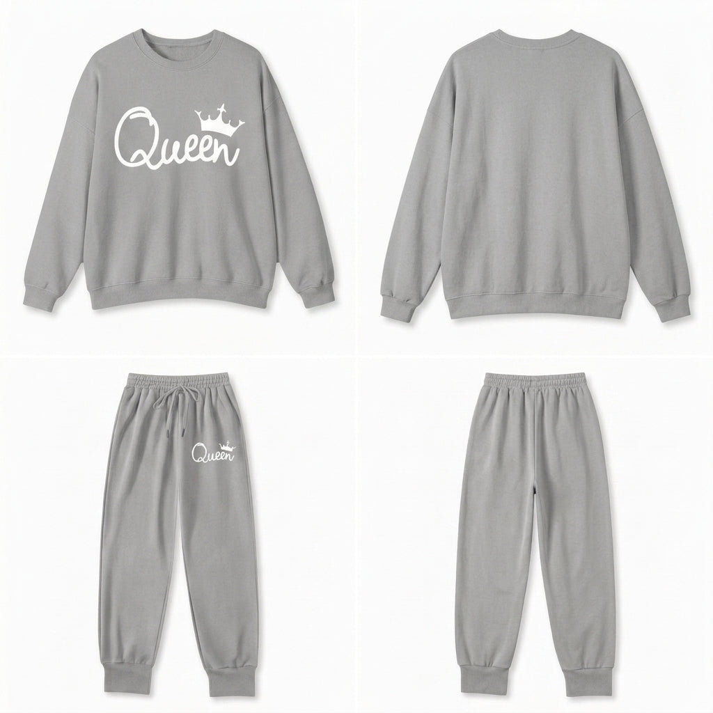 Women's Queen Print Fleece Track Suit