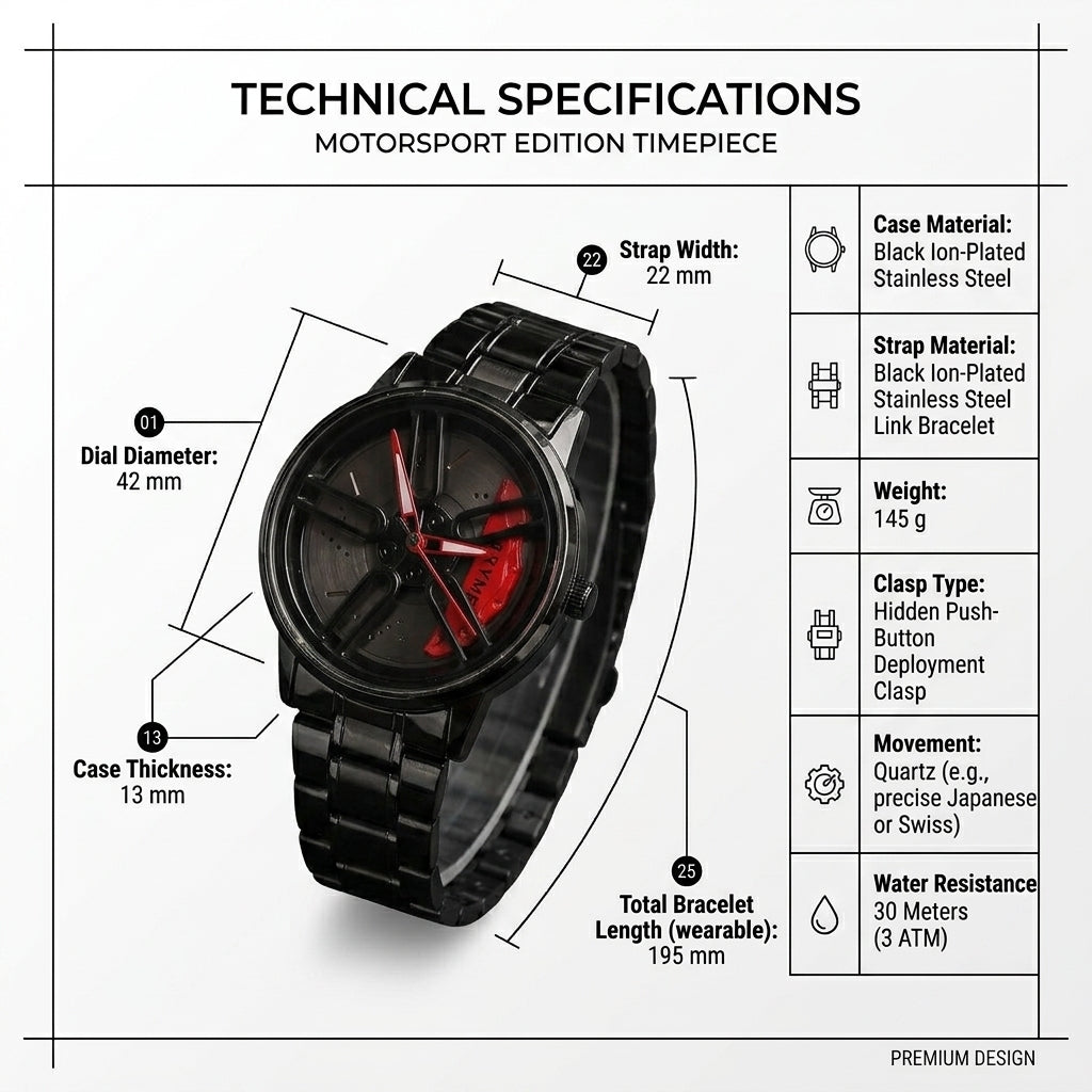 Men's Luxury  and premium Spinning Dial Watch
