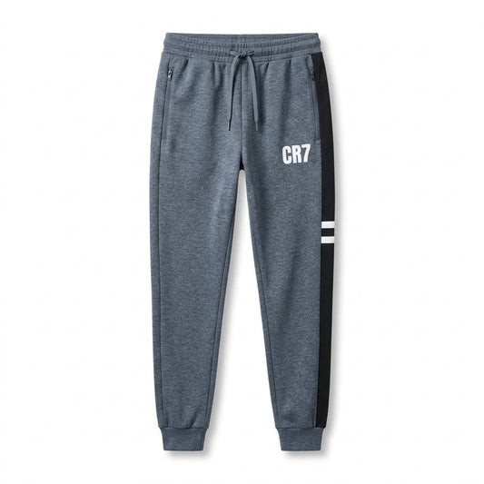 CR7 Men's Modern Terry Zipper Track Pants – Adjustable Waist 28-34