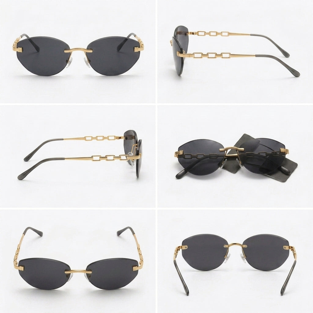 A8501 Luxury Rimless Gradient Sunglasses