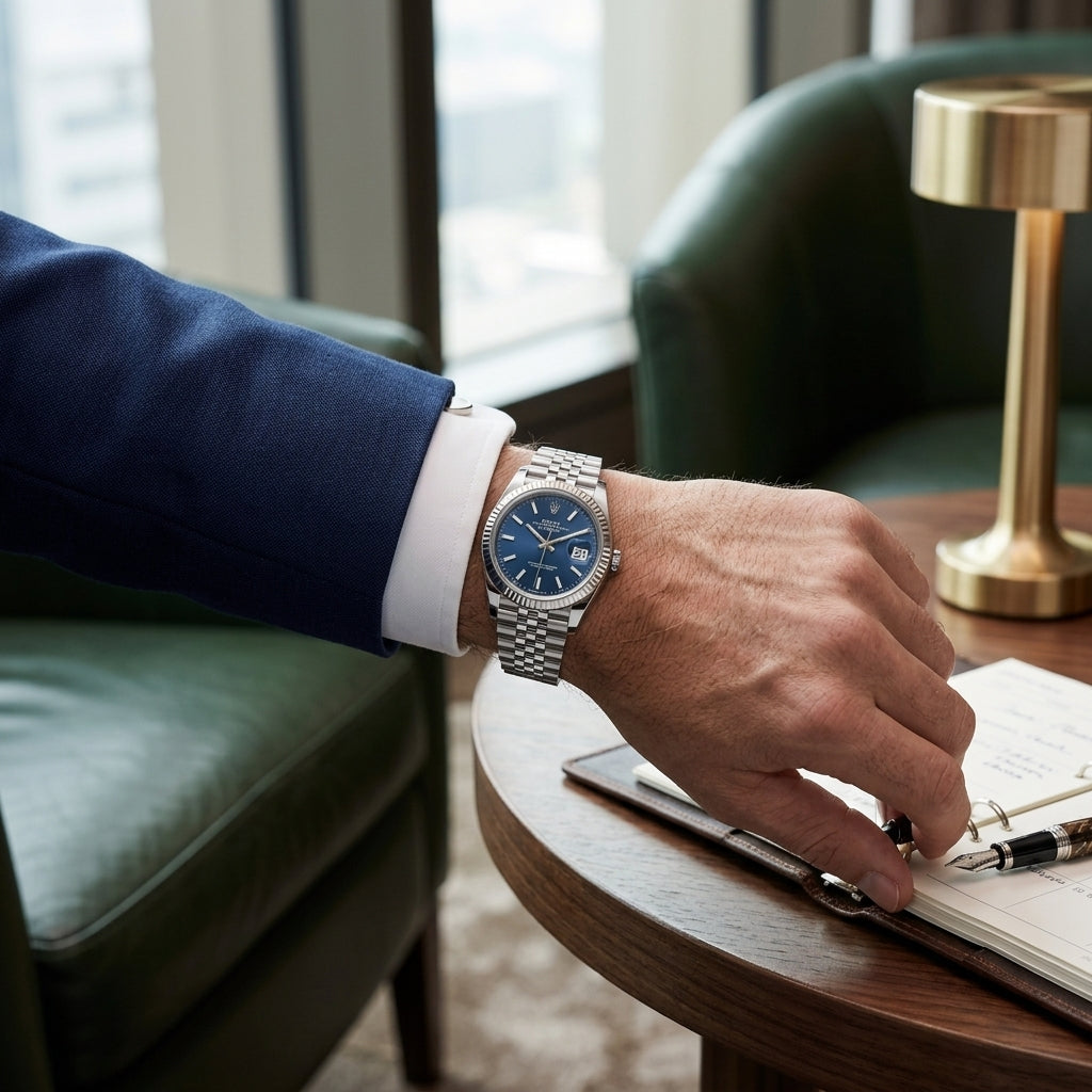 Luxury Stainless Steel Men's Analog Watch with Date Display & Luminous Hands