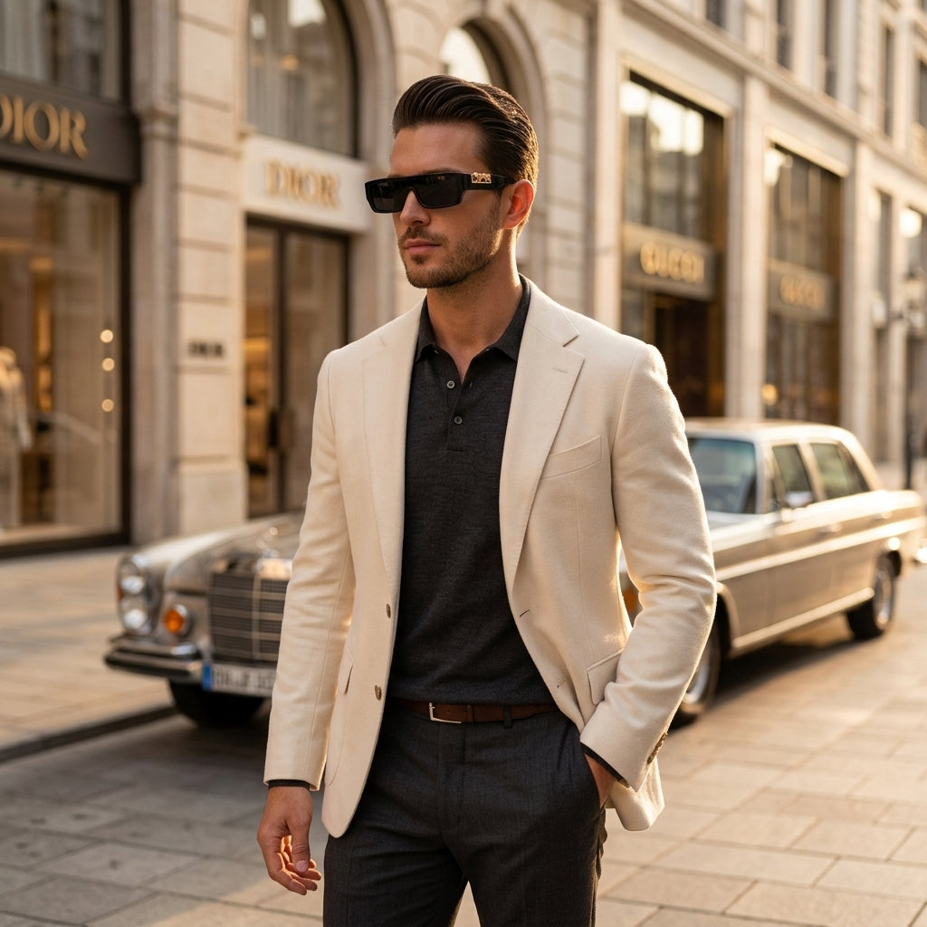 Premium Unisex Black Rectangular UV400 Sunglasses with  Leopard Detail
