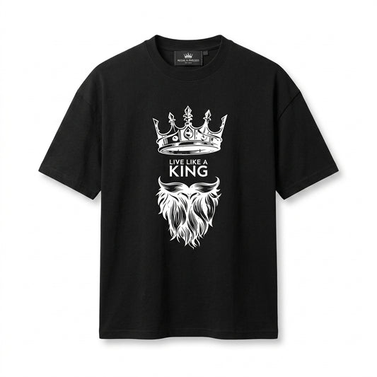 Men's Black Cotton Printed T-Shirt