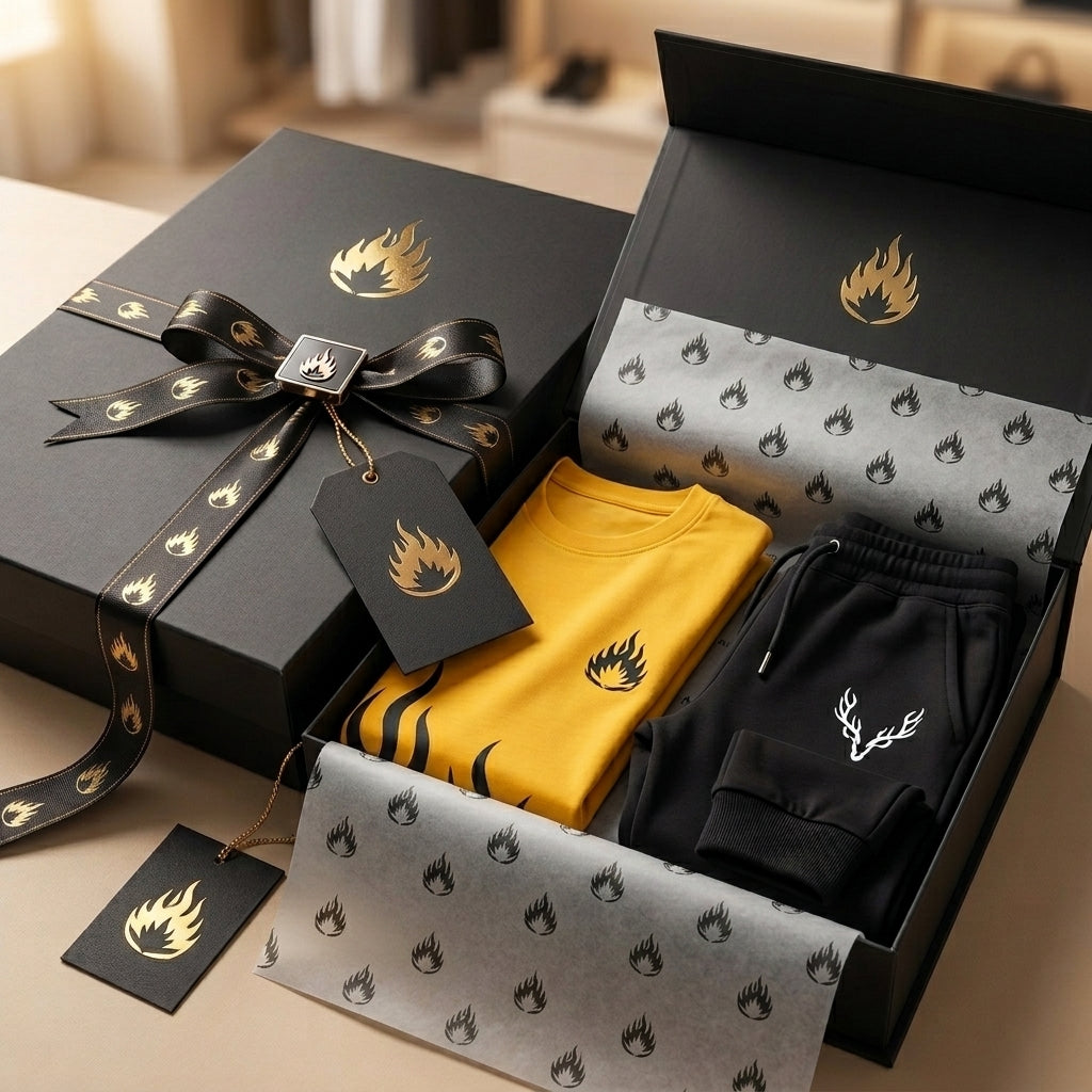 Men Printed Yellow Flame Track Suit