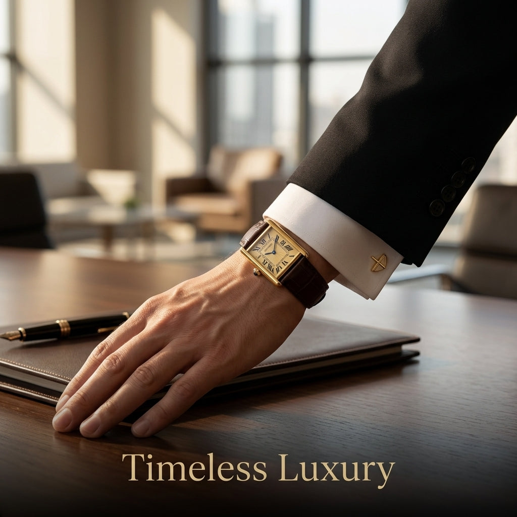Cartier Style Rectangular Analog Watch
