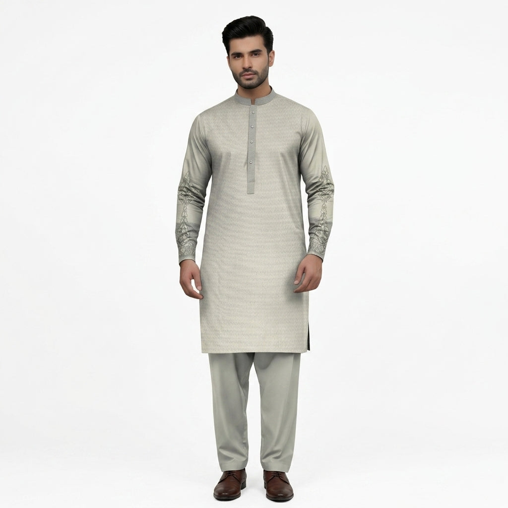 Unstitched Traditional Pakistani Kurta Set