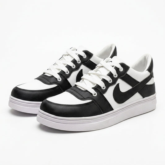 Men's Black Rexine Casual Sneakers