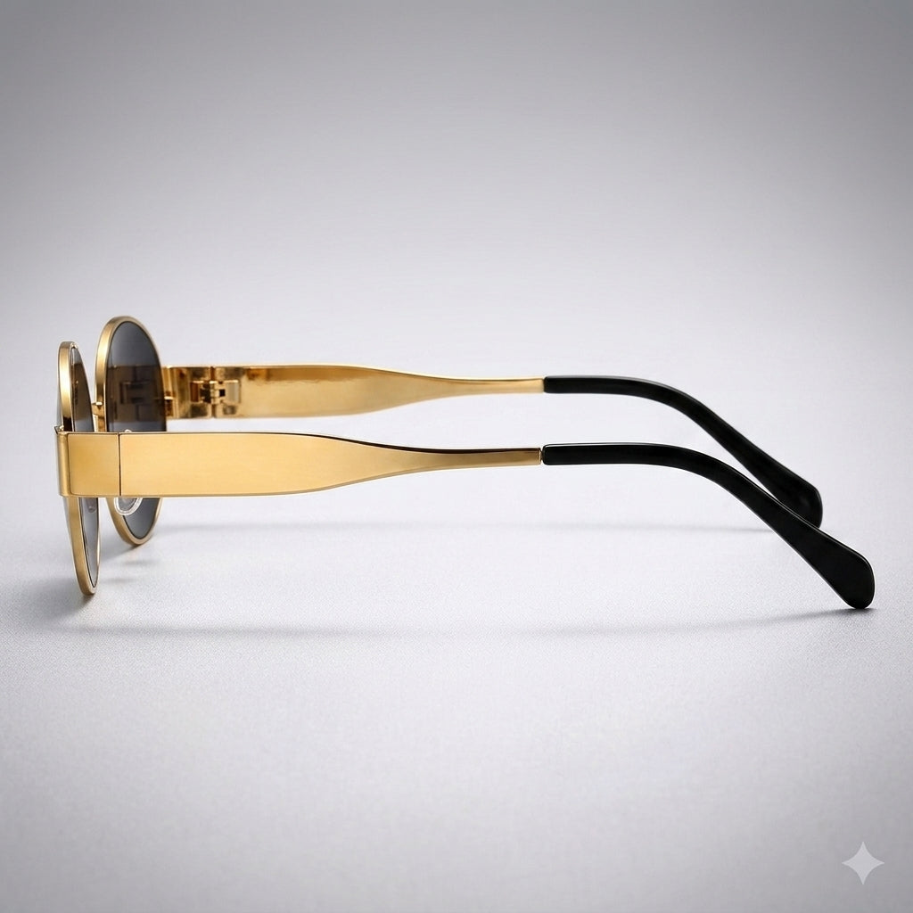 Retro premium Oval Metal Frame Sunglasses for Men & Women