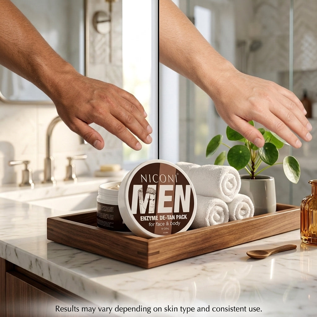 NICONI MEN Enzyme De-Tan Pack 300g – Face & Body Tan Removal Cream