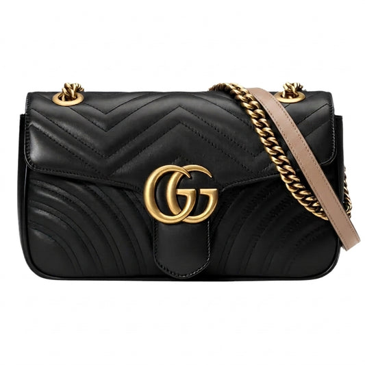 Gucci Matelassé Black Leather Crossbody Bag
