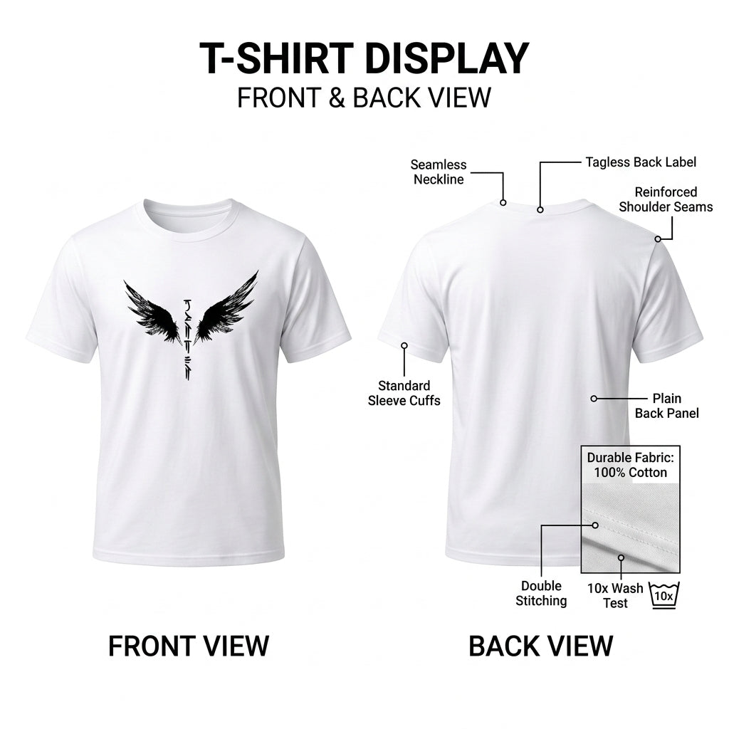 Men's White Printed Wings Dri Fit T-Shirt