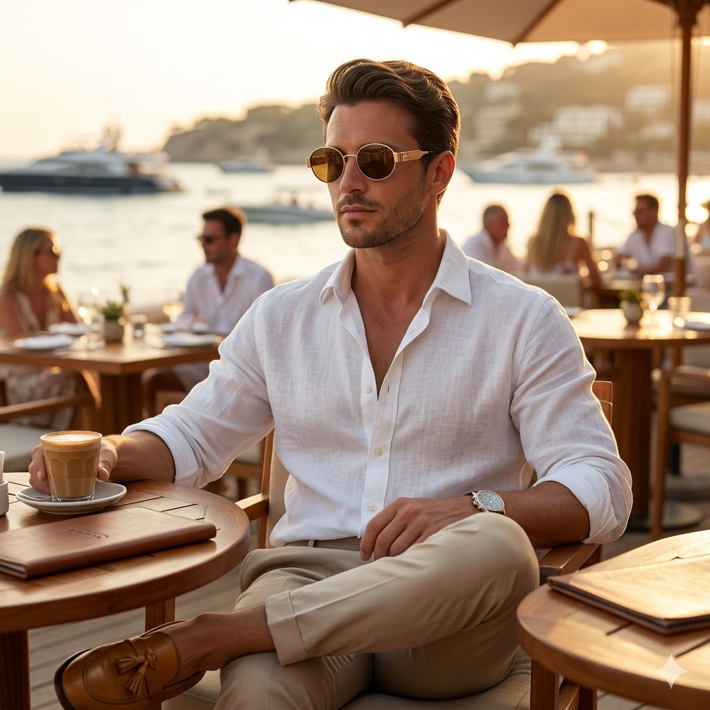 Retro premium Oval Metal Frame Sunglasses for Men & Women