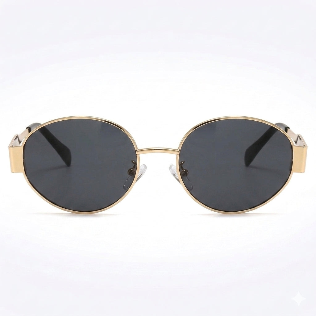 Retro premium Oval Metal Frame Sunglasses for Men & Women