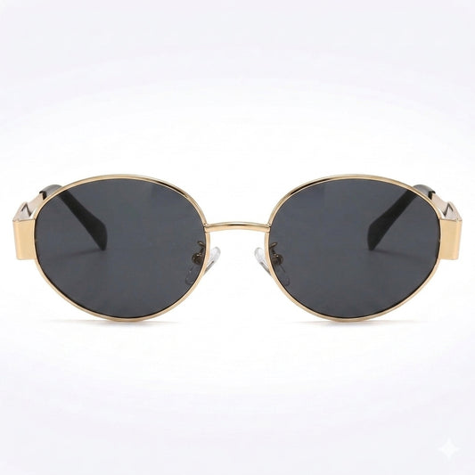 Retro premium Oval Metal Frame Sunglasses for Men & Women