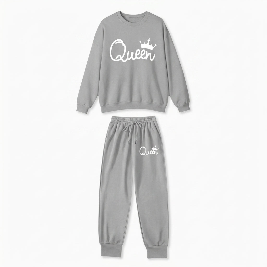 Women's Queen Print Fleece Track Suit
