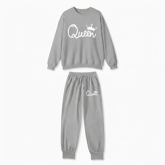 Women's Queen Print Fleece Track Suit