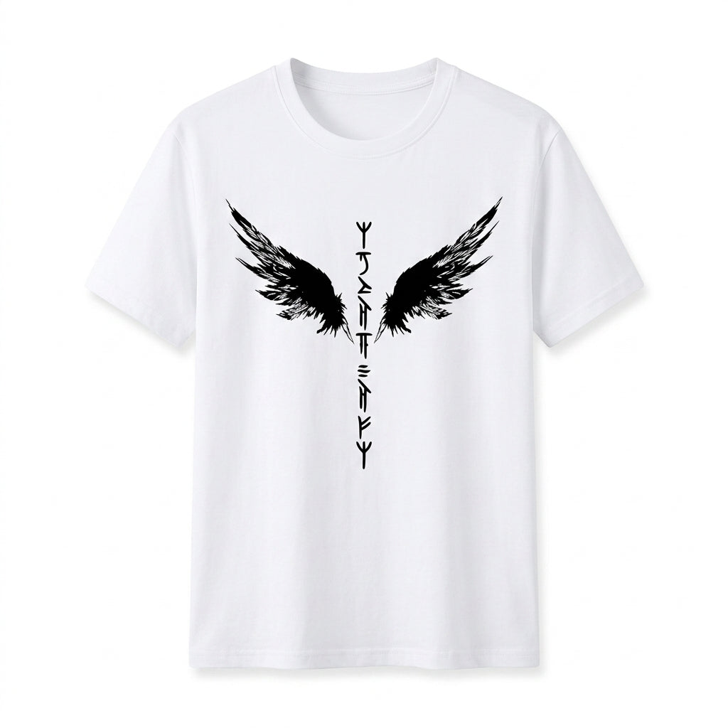 Men's White Printed Wings Dri Fit T-Shirt