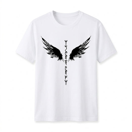 Men's White Printed Wings Dri Fit T-Shirt