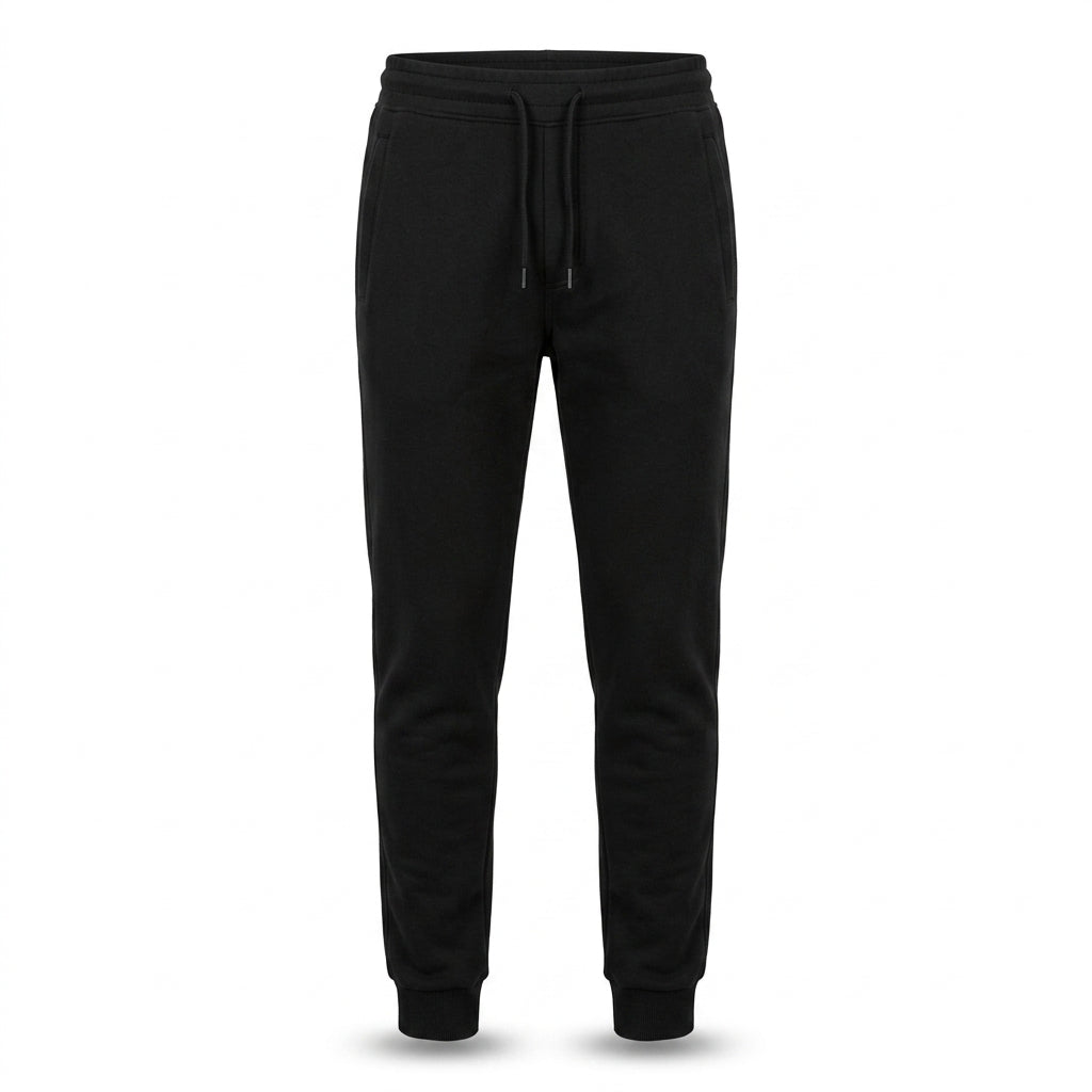 Men's Luxury Black Jogger Trousers with Double Side Zipper Pockets