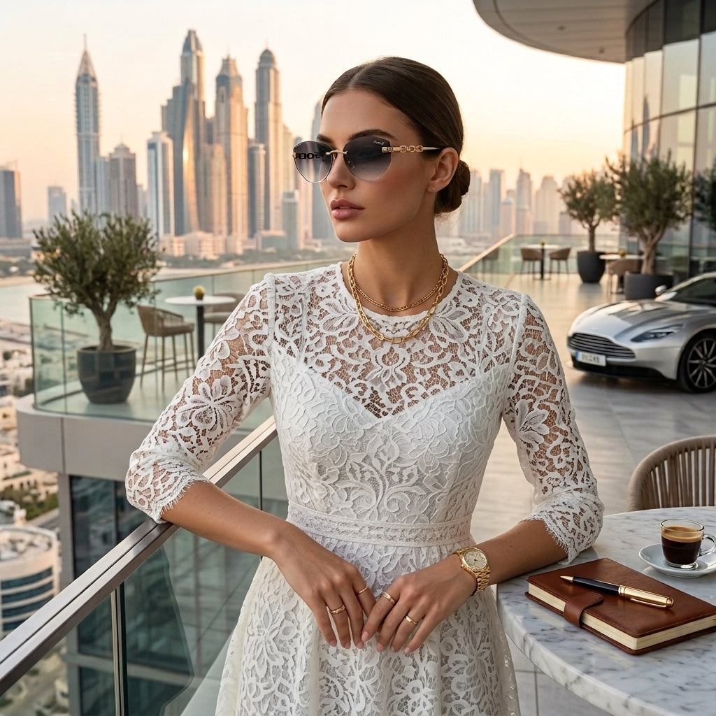 A8501 Luxury Rimless Gradient Sunglasses