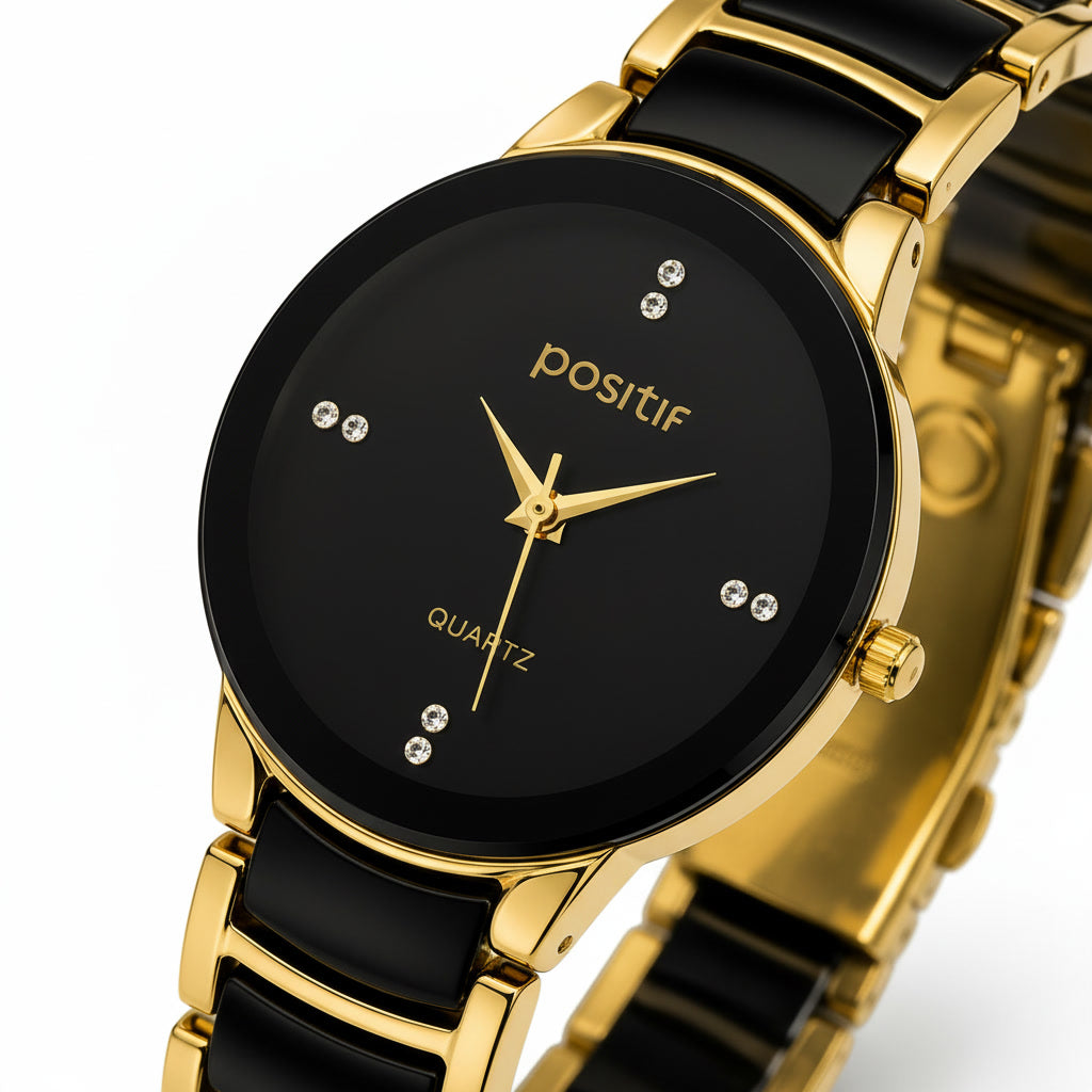 Luxury Men's Black Gold Quartz Watch