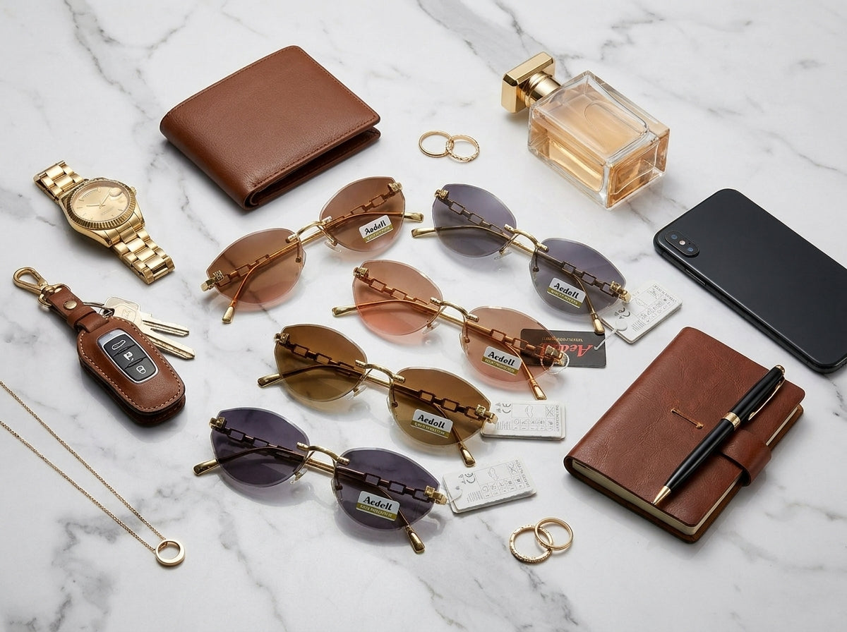 A8501 Luxury Rimless Gradient Sunglasses