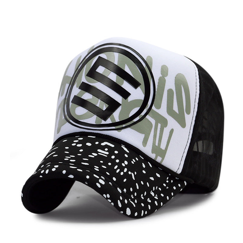 Men & Women Black Mesh Baseball Cap with Logo Patch