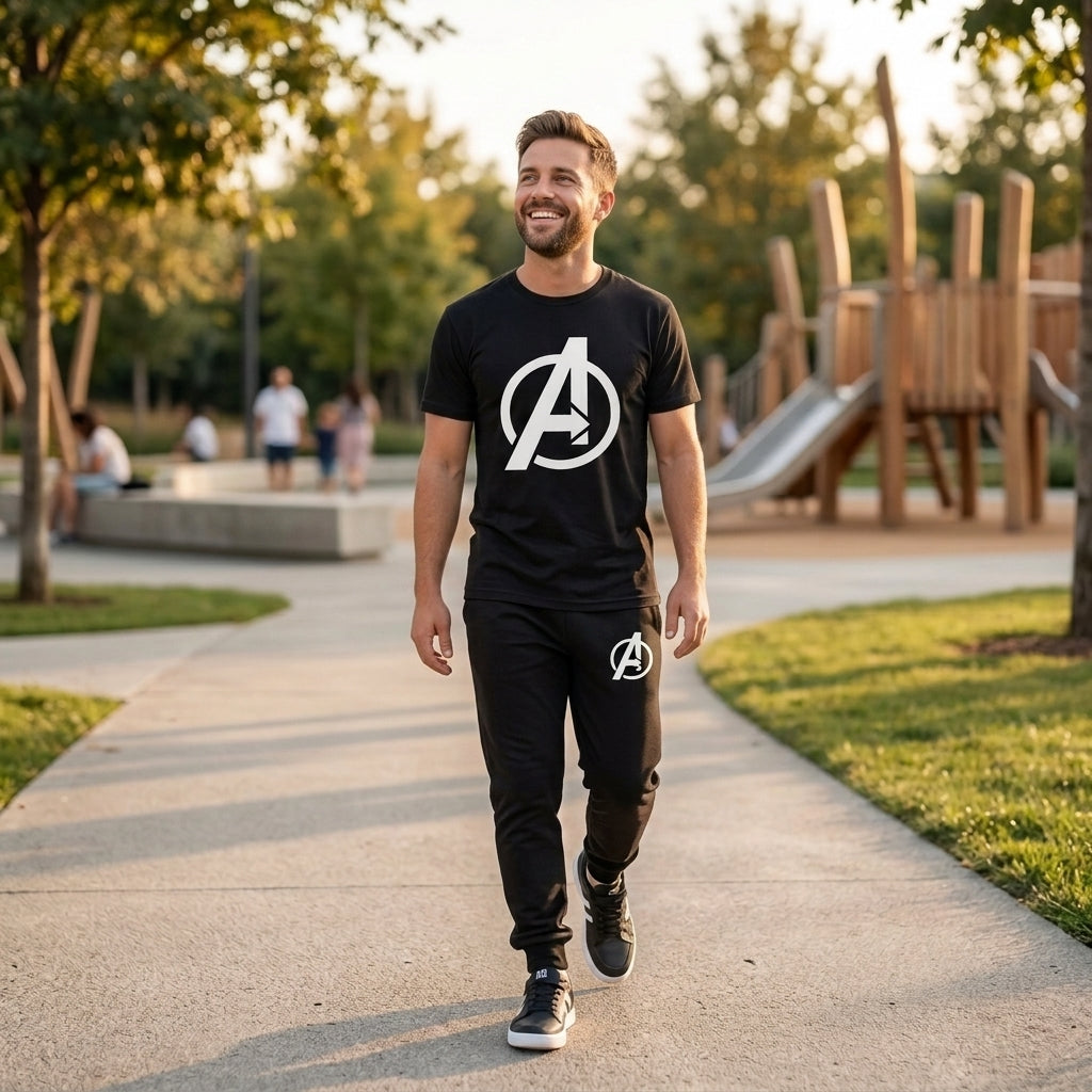 Men's  premium  Black Track Suit