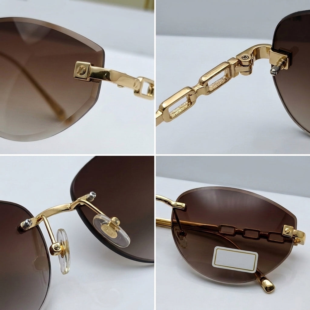 A8501 Luxury Rimless Gradient Sunglasses