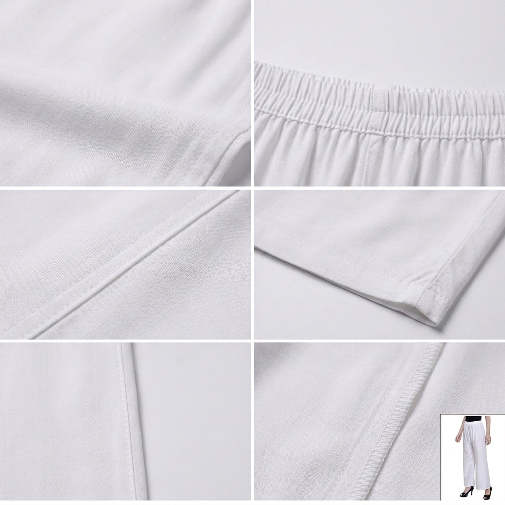 Women's  premium White Wide Leg Palazzo Pants