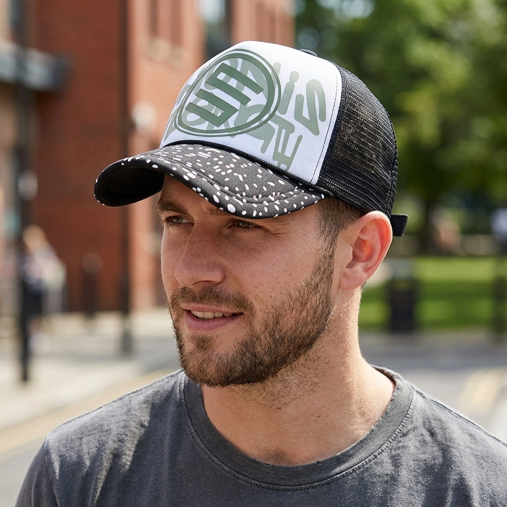 Men & Women Black Mesh Baseball Cap with Logo Patch